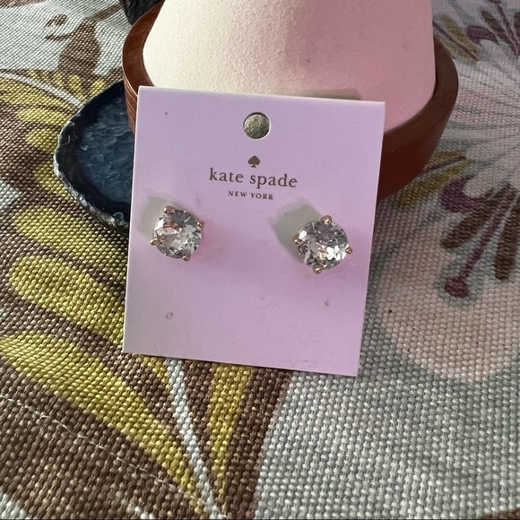 kate spade Jewelry - Kate Spade Gold Tone Clear Colored Earrings NEW